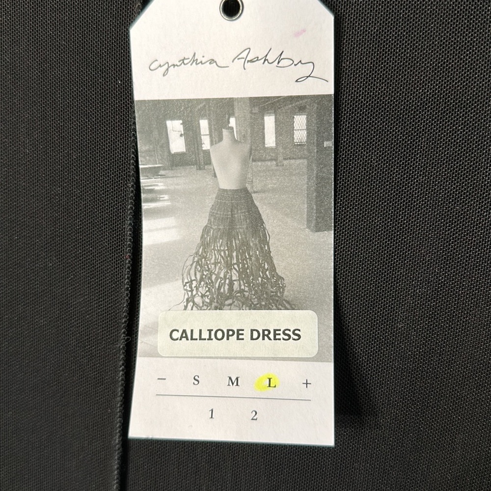 Cynthia Ashby size Large Calliope Dress black NWT knit mesh lined layers - Picture 2 of 12